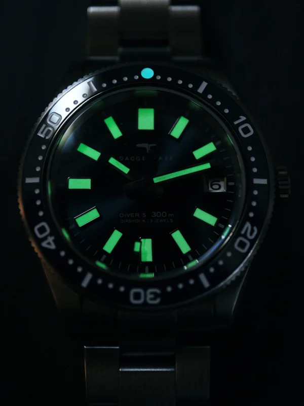 DAGGER-AXE Men's Watch Sand Dial 39mm Automatic Mechanical Watch 314L Stainless Steel Dome Sapphire Glass Wristwatches - Image 2