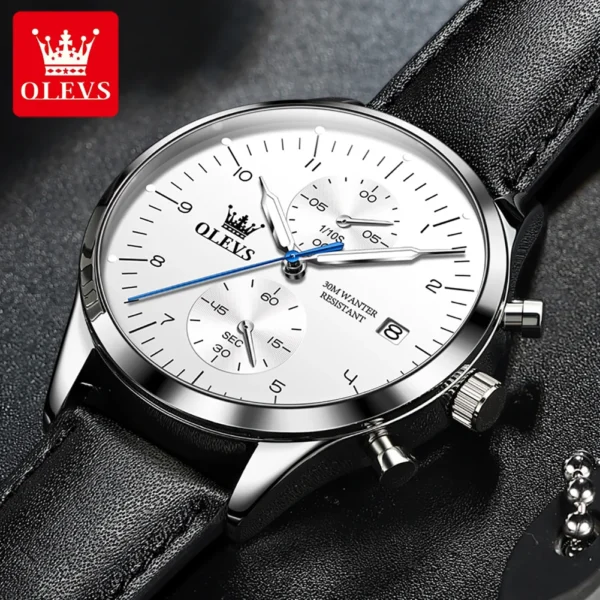 OLEVS Original Men's Watches Top Brand Chronograph Quartz Watch for Men Waterproof Luminous Date Male Wristwatch Casual Luxury - Image 4