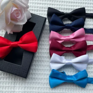 Classic Solid Bowtie Boys Girls Wedding 2 Layers Gentleman Bow Kids Fashion Cravate Prom Butterfly Casual Bow Tie Gift Accessory