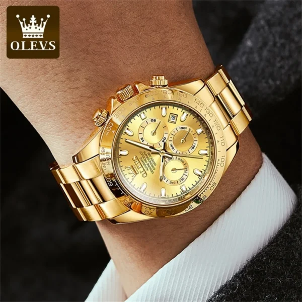 OLEVS Men's Watches Classic Luxury Automatic Mechanical Original Wristwatch for Man 24 Hour Week Date Display Waterproof Fashion - Image 3