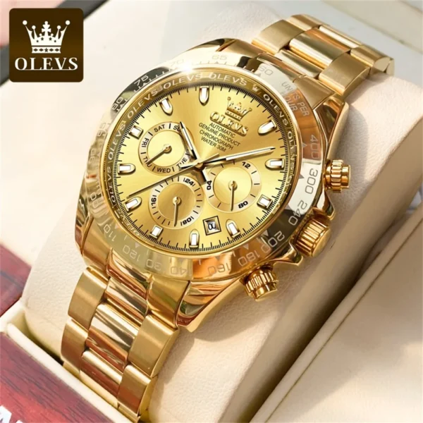 OLEVS Men's Watches Classic Luxury Automatic Mechanical Original Wristwatch for Man 24 Hour Week Date Display Waterproof Fashion - Image 4