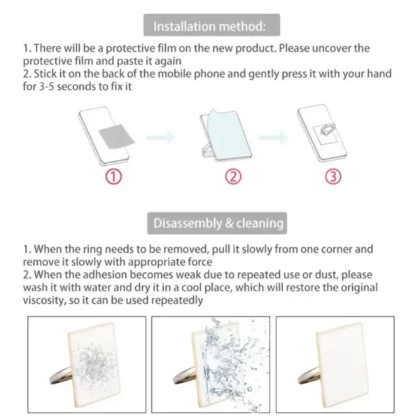 Thicker Ring Smartphone Finger Ring Holder for Mobile Phone Smartphone Parts Cell Smart Phone Ring Transparent Clip Socket Stand - Image 5