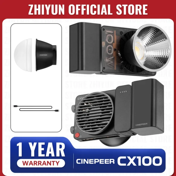 ZHIYUN Official CINEPEER CX100 100W Pocket Video Light Handheld Led COB Light Photo Fill Light Photography Lighting