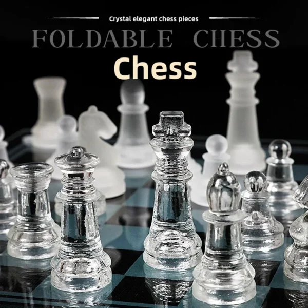 Elegant Glass Crystal Chess Set Perfect for Indoor Leisure Entertainment Puzzle Fun Ideal Gift for All Ages - Image 3