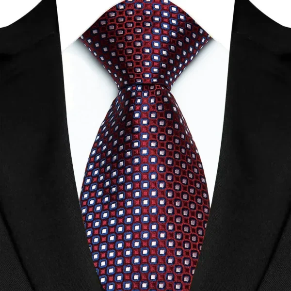 Luxury 8CM Mens Necktie Purple Color Stripes Floral Plaid Ties For Man Groom Jacquard Woven Neck Tie For Business Wedding Party - Image 3