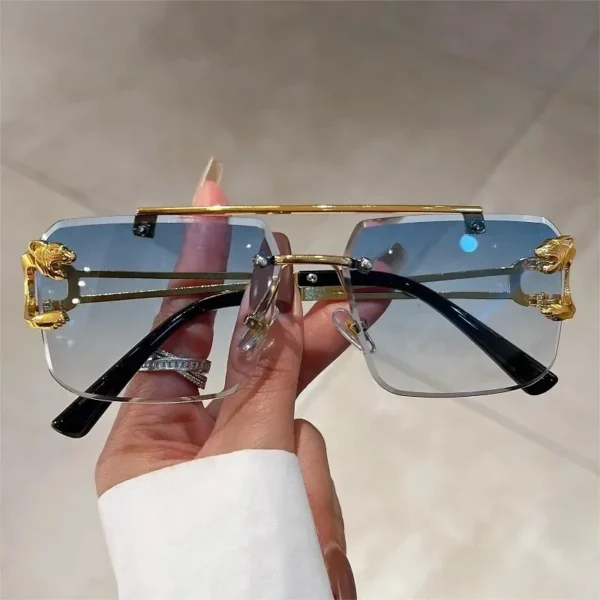 Luxury Square Sunglasses Man Woman Brand Designer Vintage Rimless Sun Glasses Male Female Fashion Retro Mirror Oculos De Sol - Image 3
