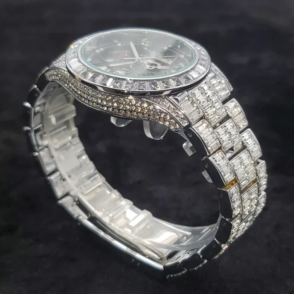 Hollow Mechanical Watches Men High End Hip Hop Diamond Auto Watch Luxury Ice Out Shiny Waterproof relogio masculino Dropshipping - Image 3