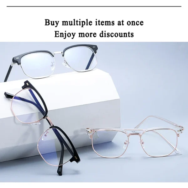 XJiea 2024 Photochromic Anti-blue Light Glasses Men Fashion Rectangle Semi Rimless Eyewear For Women Office Computer Goggle - Image 4