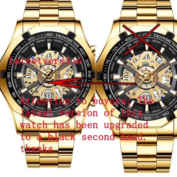 BINBOND Mens Quartz Watches Top Brand Luxury Stainless Steel Waterproof Hollow Out Blue Big Male Wristwatches Relogio Masculino - Image 4