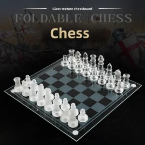 Elegant Glass Crystal Chess Set Perfect for Indoor Leisure Entertainment Puzzle Fun Ideal Gift for All Ages