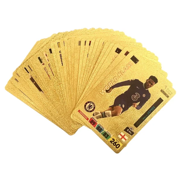 World Football Stars 27/55 Pcs Limited Edition Gold Cards Plastic Material Football Player Toys Card Children's Fan Gifts Pack - Image 6