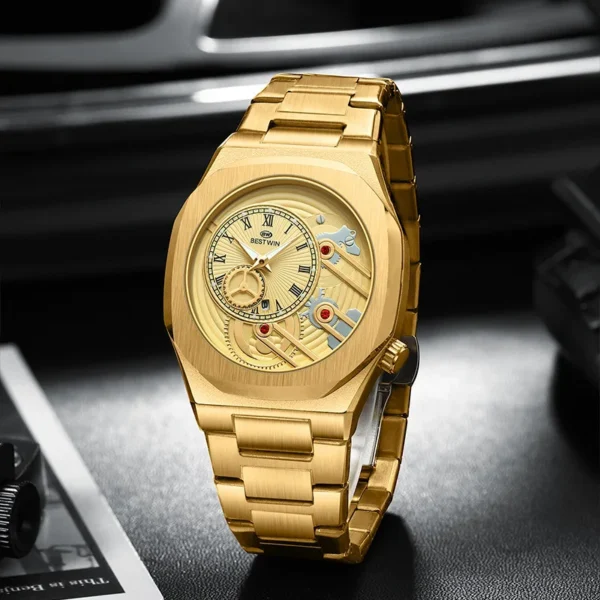 Men Quartz Clock Fashion Alloy Men's Watch with Three-dimensional Dial Steel Strip Business Waterproof Watches - Image 2