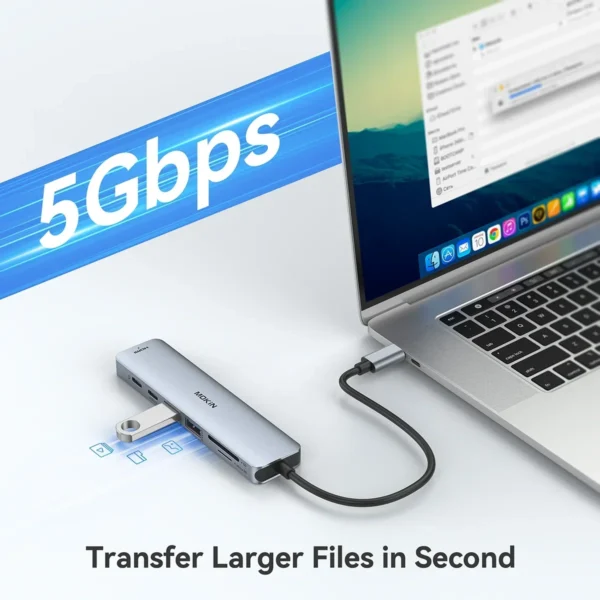 MOKiN USB HUB to 4K HDMI Hub USB Adapter Docking Station USB3.0 5Gbps SD/Micro SD PD3.0 100W for MacBook Pro/Air PC Accessories - Image 4