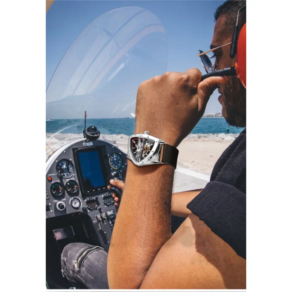 WINNER Sport Style Men's Watches Transparent Mechanical Watch Triangle Automatic Military Wristwatch With Luminous Pointers - Image 4