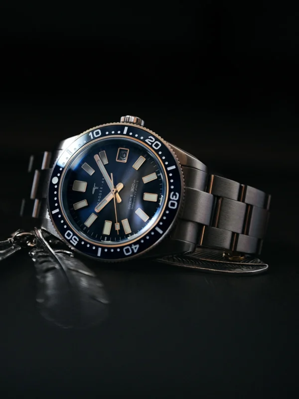DAGGER-AXE Men's Watch Sand Dial 39mm Automatic Mechanical Watch 314L Stainless Steel Dome Sapphire Glass Wristwatches - Image 5