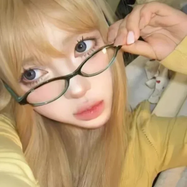 Y2K Women Retro Oval Square Glasses Red Green Frame Glass Eyewear Decorative Computer Anti-blue Eyeglasses with Seaside Driving - Image 4