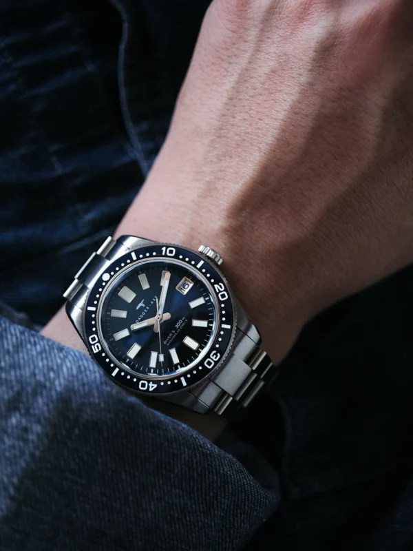 DAGGER-AXE Men's Watch Sand Dial 39mm Automatic Mechanical Watch 314L Stainless Steel Dome Sapphire Glass Wristwatches - Image 6