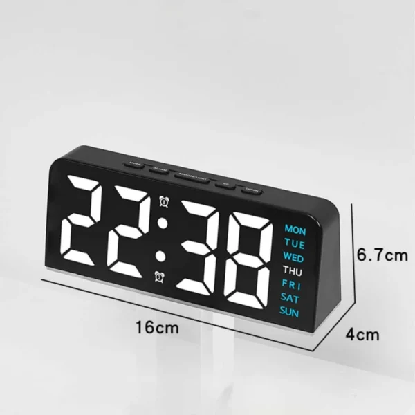 LED Alarm Clock Digital - Multi Functional Digital Alarm Clock with Atmosphere Light ，Display Date and Dual Alarm Clock Design - Image 6