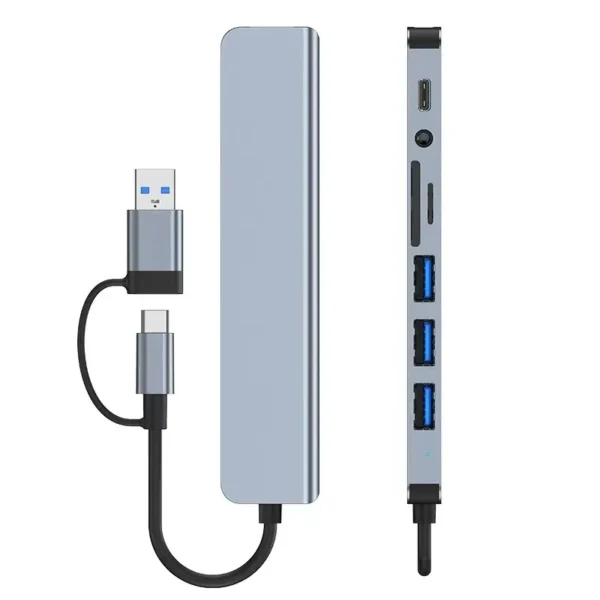 8 In 1 USB Type-C HUB with Splitter Card Reader USB 3.0 USB 2.0 SD/TF Splitter Card Reader Docking Station for HUAWEI Xiaomi PC - Image 6