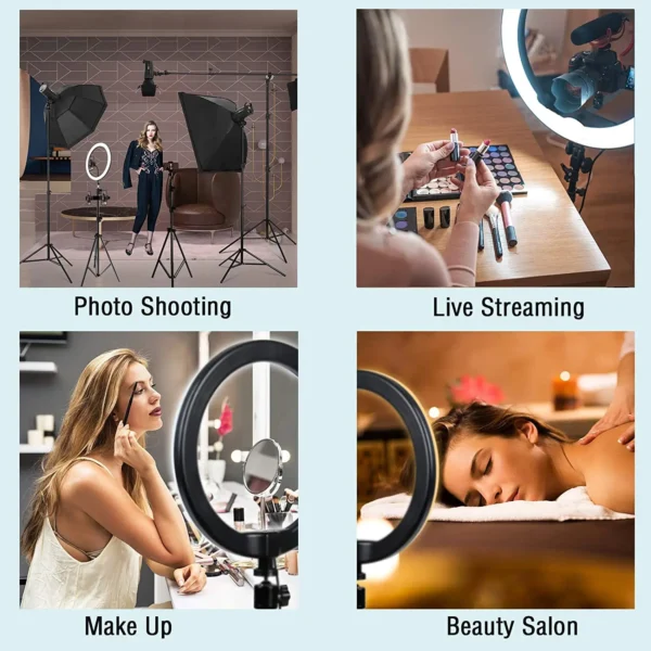 16/26/33cm LED Selfie Ring Light with Phone Stand Dimmable led Fill Lamp Photography Ringlight for Tiktok Video Live Fill Lamps - Image 5
