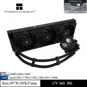 Thermalright CORE Vision 360 Black CPU AIO Cooler IPS LCD Screen with 480 * 480 Resolution for AM5 AM4 Intel 1700/1851/115X/2011