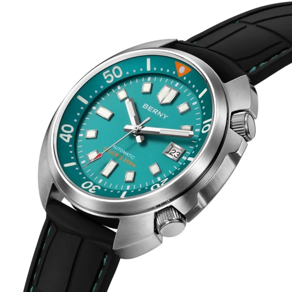 BERNY 20ATM Diver Watch For Men Mechanical Green Dial Original Design NH35 Automatic Sapphire Luxury Diving Luminous Men Watch - Image 2