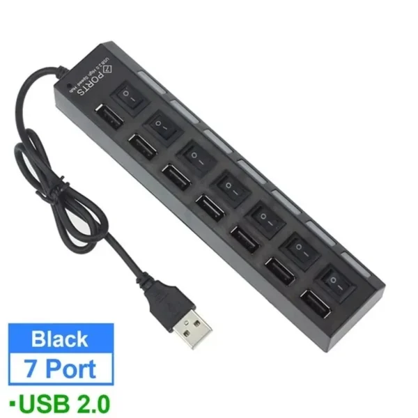 Switch Extension Hub 7-port USB2.0 Hub Computer USB Extension Hub One Drag Seven USB2.0 Splitter PC Laptop Desktop - Image 5
