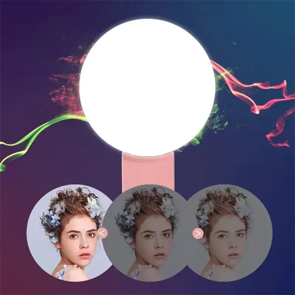 Mobile Phone Fill Flash Lens Ring Light Lamp Portable Clip Three Stop Dimming Mini Durable Practical 10 LED Selfie Ring Beauty - Image 4