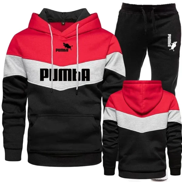 Mens Tracksuit Wear Stripe Hoodies+Sweatpants 2 Piece Set 2023 New Fashion High Quality Autumn Winter Daily Casual Jogging Suit - Image 4