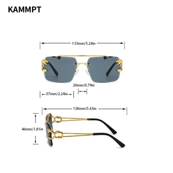 Luxury Square Sunglasses Man Woman Brand Designer Vintage Rimless Sun Glasses Male Female Fashion Retro Mirror Oculos De Sol - Image 6