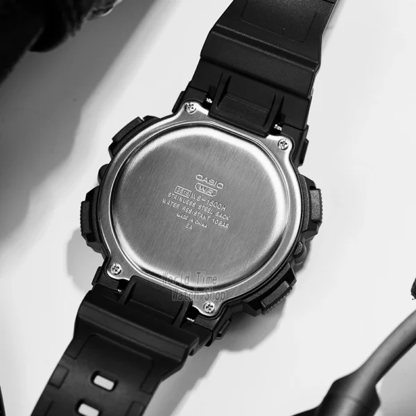 Casio Men's Large Dial Digital Watch 10-Year Battery Life 100M Waterproof Sport Reusable Timepiece WS-1500H-1A - Image 5