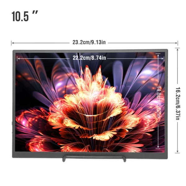 Anmite 10.5-Inch Portable Monitor 1280P HDR 16:10 Low Blue Light For XBox PS4 / 5 Switch Cell Phone PC Loptop Extension - Image 2
