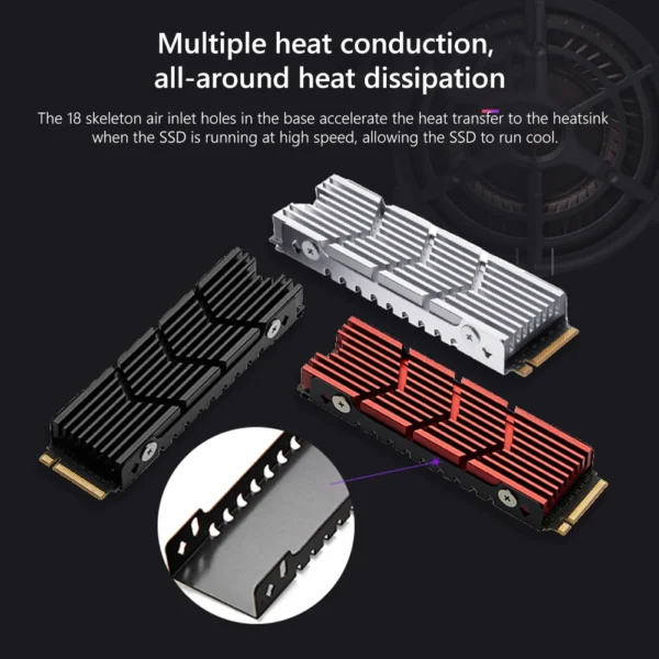 M.2 SSD NVMe Heat Sink heatsink M2 2280 SSD Hard Disk Aluminum Heat Sink with Silicone Thermal Pad for PC / PS5 PCIE 2280 SSD - Image 3