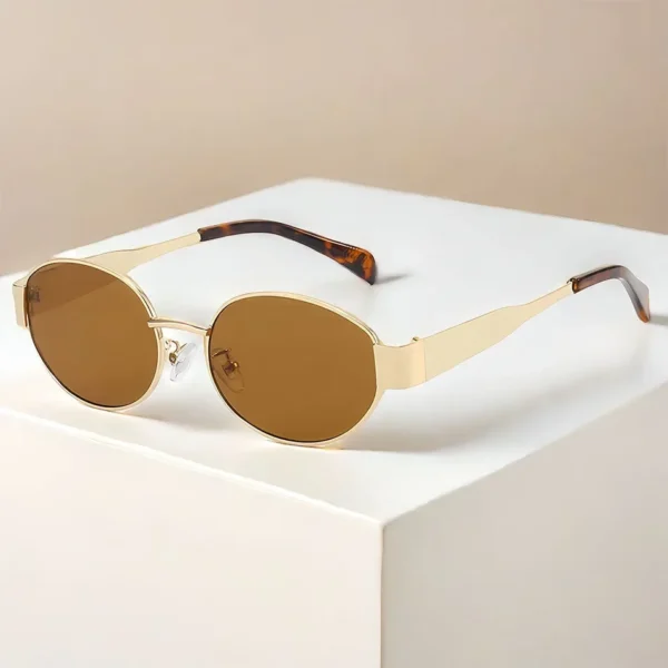 Sunglasses Advanced Metal Sunglasses Fashion Oval Glasses Brand Designer Vintage Sun Glasses High Quantity Oculos De Sol 2024 - Image 5