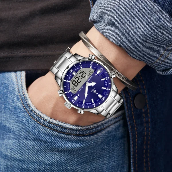 WWOOR Fashion Men's Watches Luxury Original Quartz Digital Analog Sport Military Wrist Watch For Man Waterproof Steel Clock Box - Image 4