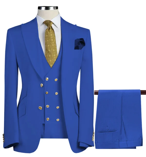 Lansboter Khaki Men's Suit Slim 3 Pieces Fit Business Banquet Dress Wedding Groom Suit Jacket Vest With Pants Costume Homme - Image 6