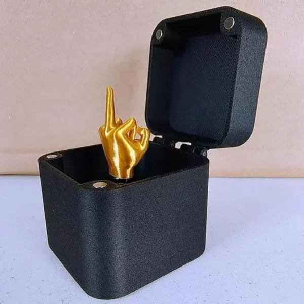 Fun Gag Birthday Gift Accessories Desk Decoration Surprise Gift Box Toys Middle Finger in the Box Supplies Crafts Decor figurine - Image 2