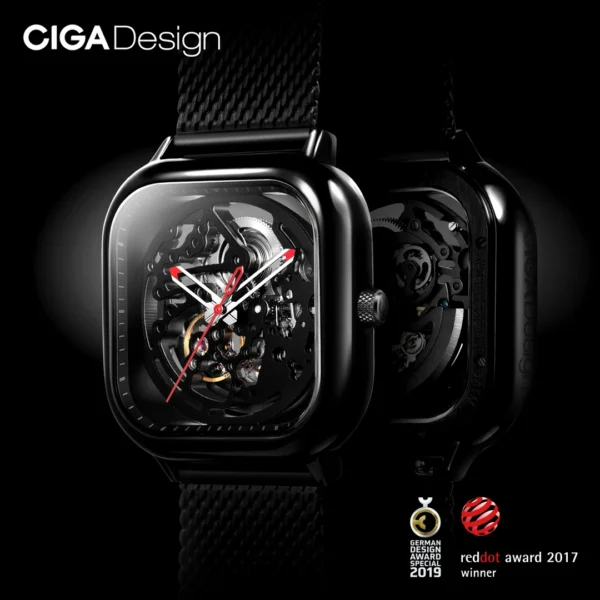 CIGA Design Anti-seismic Skeleton Automatic Watches for Men Women Full Hollow Mechanical Watches 316L Stainless Steel Wristwatch - Image 2