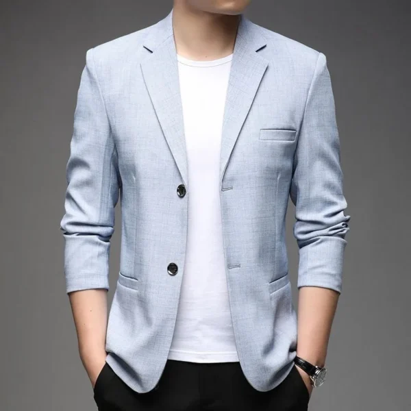 Men Formal Wear Thin Blazers Jackets New Spring Male Business Casual Suits Coats New Fashion Man Solid Blazers Men's Clothing 4X - Image 2