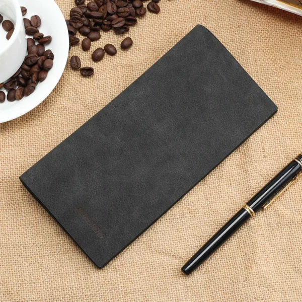 Long Men's Wallet, Thin Vintage Frosted Soft Leather Billfold, Men's Personalized Fashion Student Ticket Holder Moneybag 2025 - Image 5