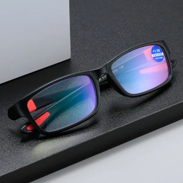 Reading Glasses Men Women Sports Anti-blue Light Reading Eyewear Black Red TR90 Frame Presbyopia Eyeglasses +100 to+400 glasses - Image 2