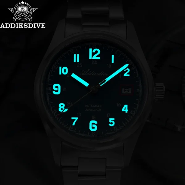 ADDIESDIVE NEW Men's Watch Sapphire Crystal 20Bar Waterproof Super Luminous Stainless Steel AD2070 Automatic Mechanical Watches - Image 4