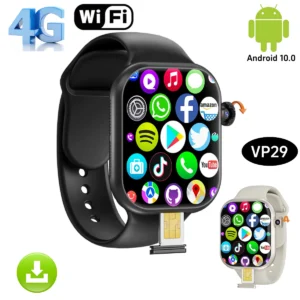 VP29 S10 Plus Smartwatch 4G Sim Card Android 10.0 Smart Watch With 256GB Storage 180° Rotating Camera GPS WIFI 2.29-inch Amoled