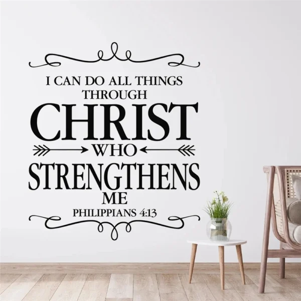 1 pc meaningful Bible Verse Wall Sticker Self Adhesive Vinyl Waterproof Wall Decal For Home Decor Living Room Bedroom sticker - Image 2