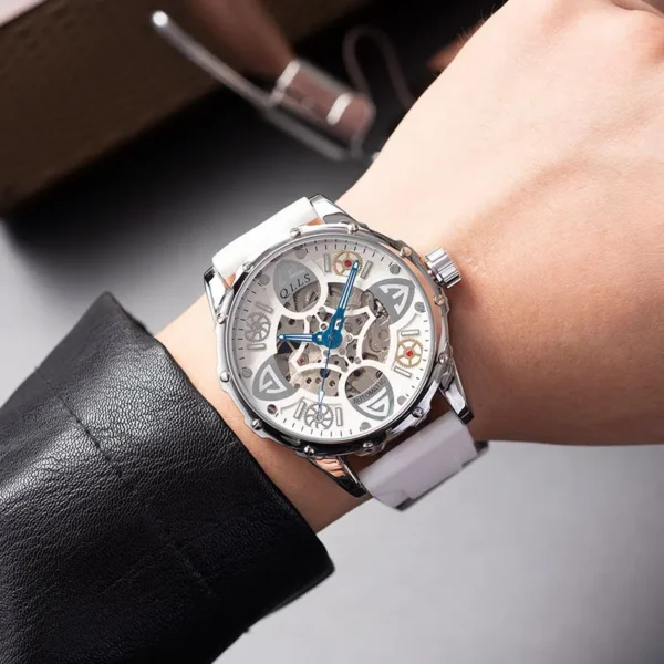 Original Men's Watch Fully Automatic Mechanical Hollow Watches Luxurious Fashion Luminous Waterproof Silicone Rubber Strap Watch - Image 3