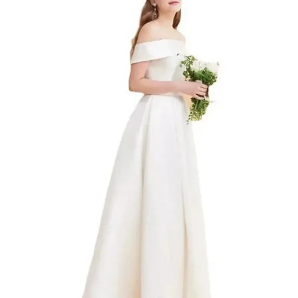 Plus Size Women's Wedding Dress Classic Elegant Off The Shoulder A-line Evening Dresses New Satin Simple Bridal Dress Customized - Image 6