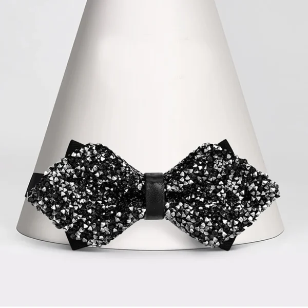 Teenagers Rhinestone Bow Tie Boy School Shining Crystal Collar Bowtie Luxury Wedding Banquet Party Bling Butterfly Knot Bow Ties - Image 3