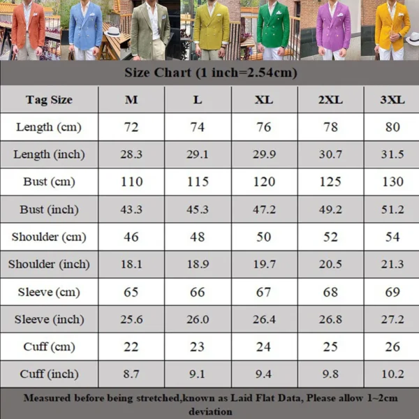 Mens Solid Double Breasted Slim Fit Lapel Blazers Business Prom Wedding Tuxedos Men's' Casual Business Fashion Versatile Suit - Image 2