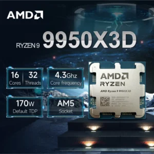 NEW AMD Ryzen 9 9950X3D 4.3GHz L3=128M Processor 170W Socket R9 9950X3D AM5 4NM 16-Core 32-Thread R9 DDR5 No Fan