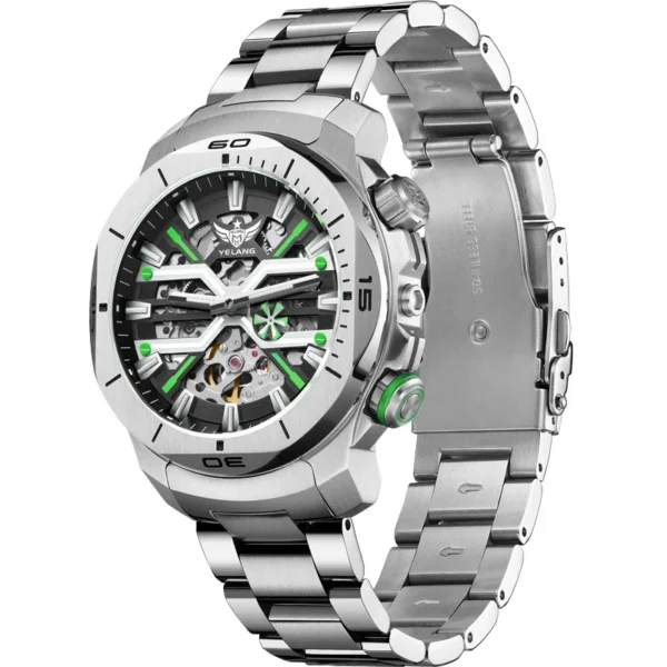 Yelang V1034 Men Watch 44mm Business Luxury Sapphire Japan Miyota 8N40 Automatic Mechanical Waterproof 300M 30Bar Luminous Reloj - Image 4